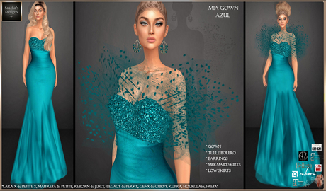 Second Life Marketplace - SAS - Mia Azul Gown (LaraX & MB)